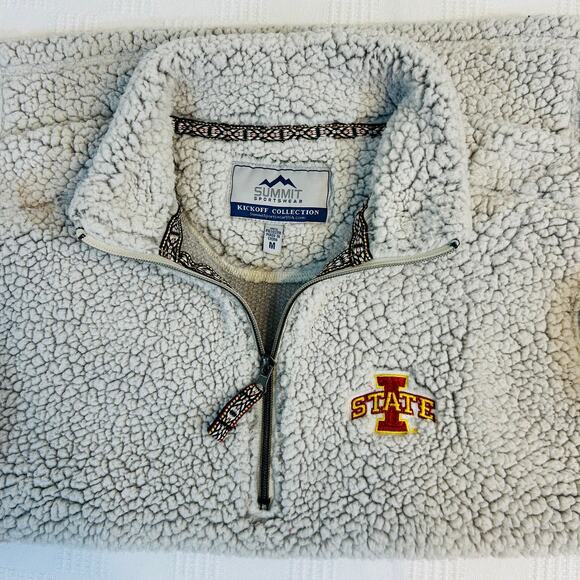 Iowa State Cyclones Mens M Sweater 1/4 Zip Fleece Summit Sportswear 100% Poly - Picture 4 of 7